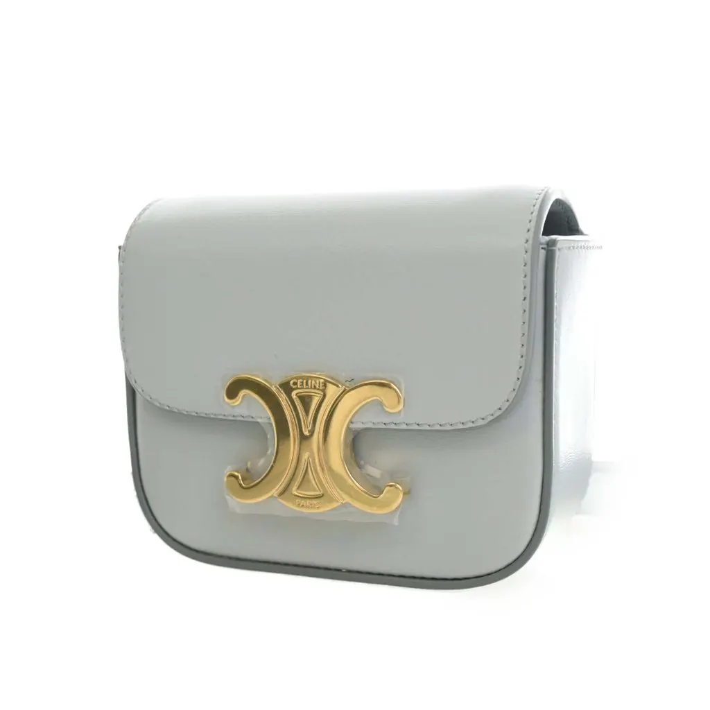 Celine Mini Calfskin Claude Crossbody Blue Leather Very good - Back View