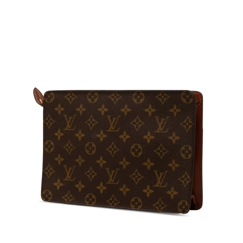 Louis Vuitton Monogram Pochette Homme Brown Good - Back View
