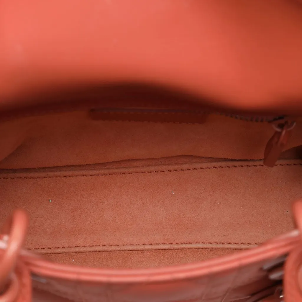 Dior Mini Ultra Matte Calfskin Cannage Lady Dior Orange Leather Very good - Model View