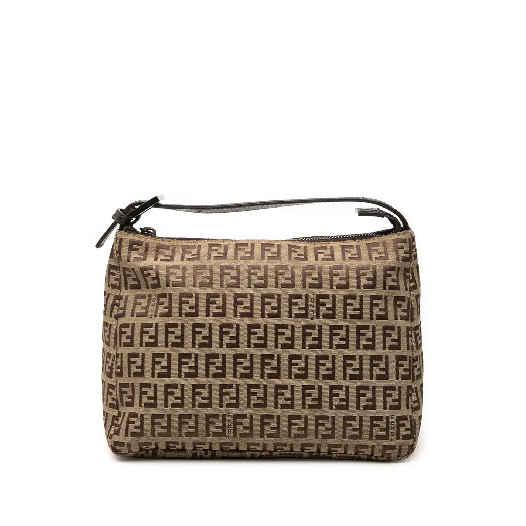 Fendi Zucchino Canvas Handbag Brown Very good - Front View