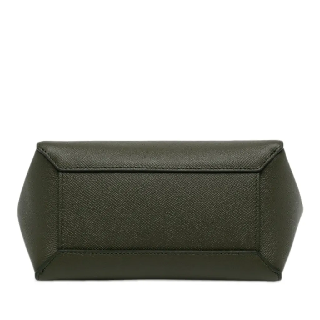 Celine Micro Grained Calfskin Belt Bag Green Leather Very good - Inside View