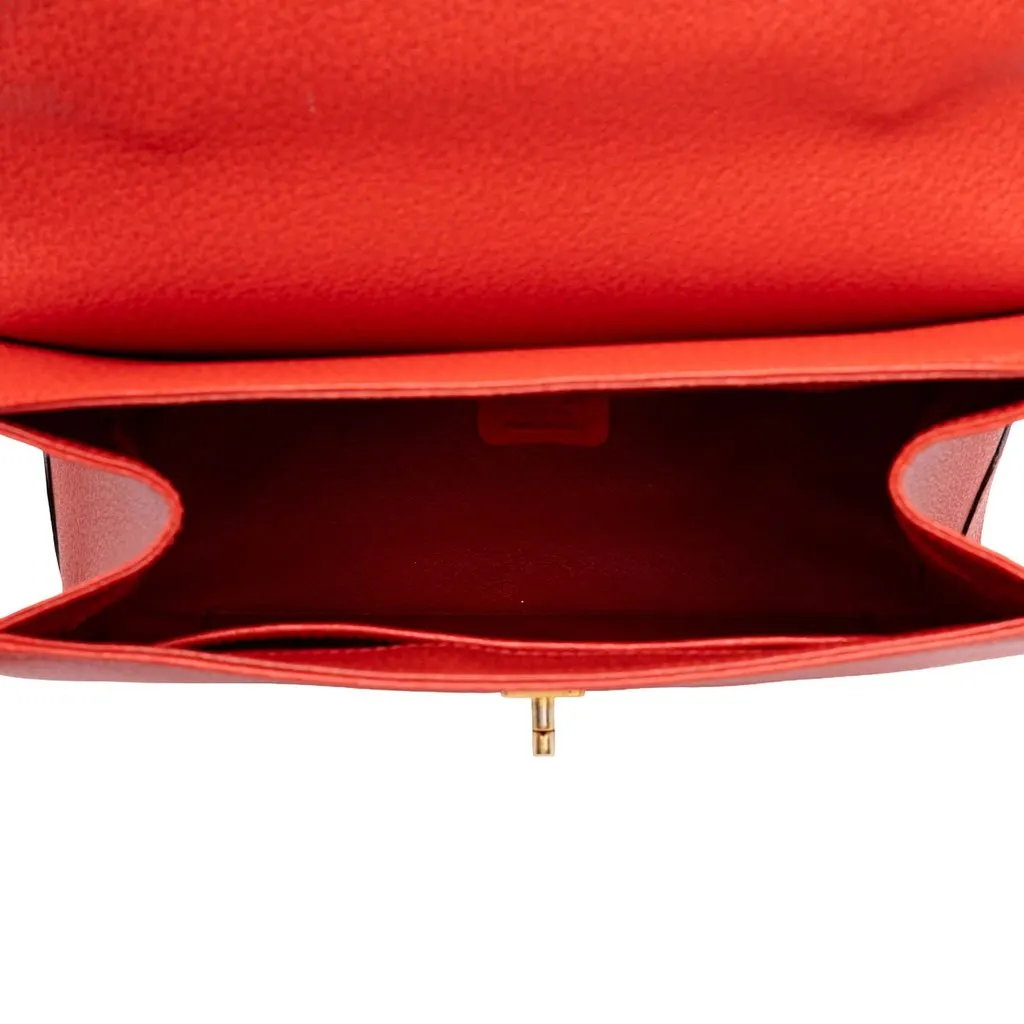Celine Leather 16 Turn Lock Top Handle Bag Red Leather Very good - Model View