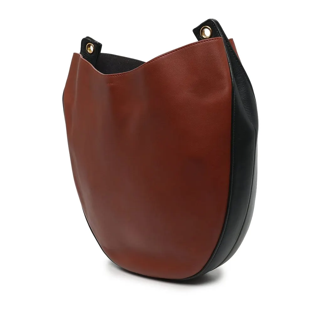 Celine Medium Bicolor Calfskin Trotteur Hobo Red Leather Very good - Back View