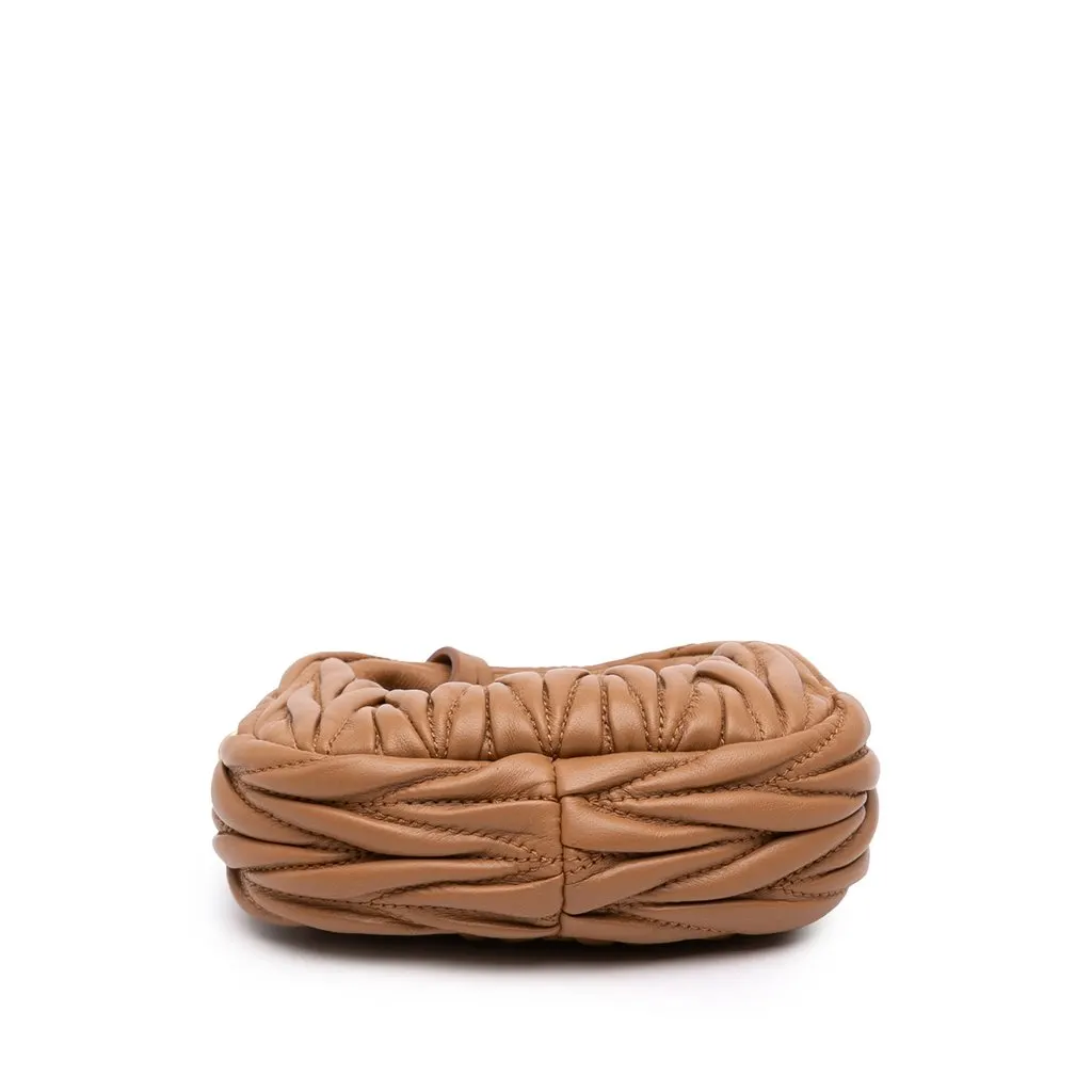 Miu Miu Micro Nappa Matelasse Wander Bag Brown Leather Very good - Inside View