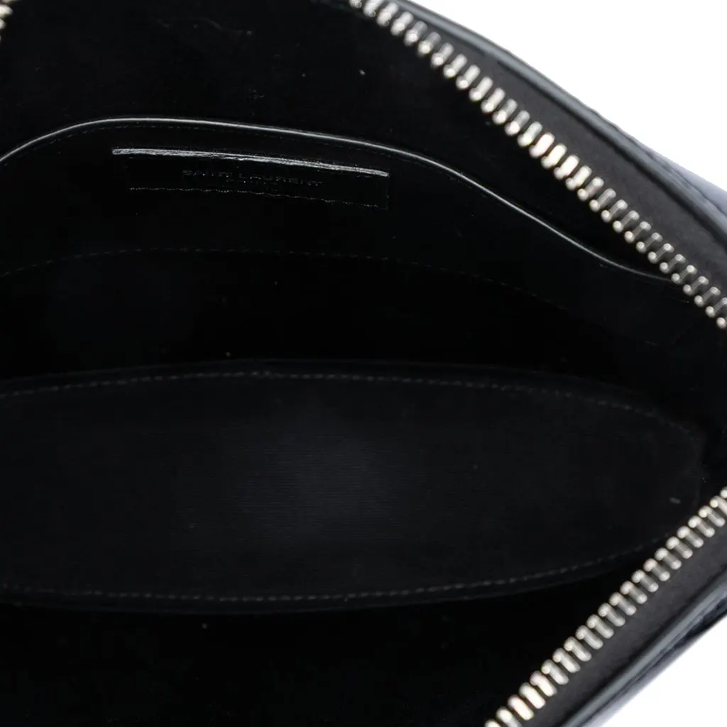 Saint Laurent Patent Leather Crossbody Black Leather Very good - Model View