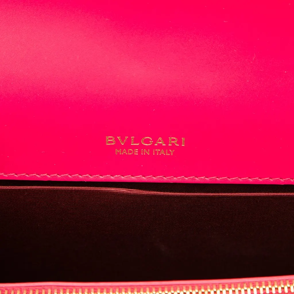 Bvlgari Calfskin Serpenti Forever Shoulder Bag Pink Leather Very good - Box View