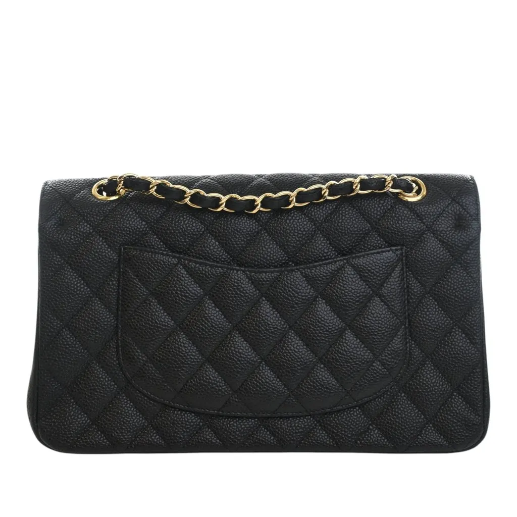 Chanel Medium Classic Caviar Double Flap Black Leather Very good - Model View