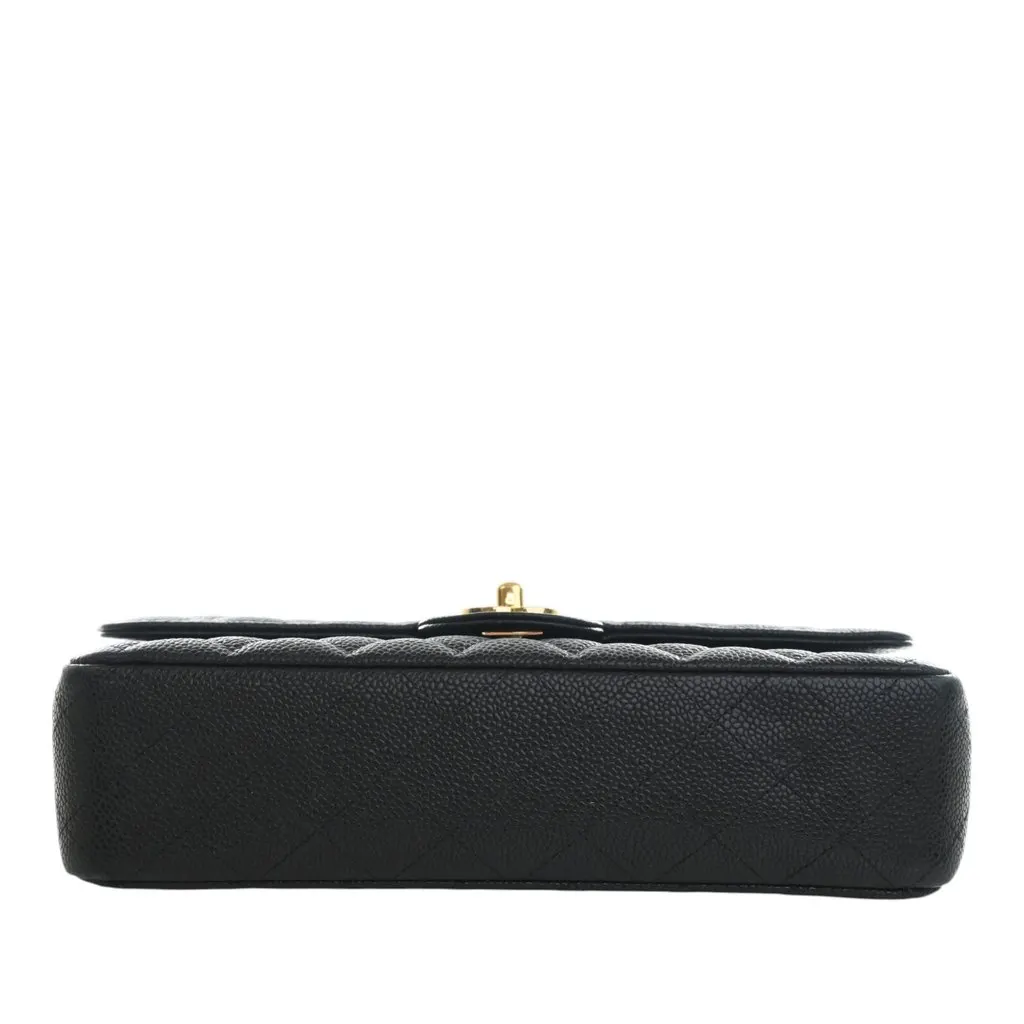 Chanel Medium Classic Caviar Double Flap Black Leather Very good - Box View
