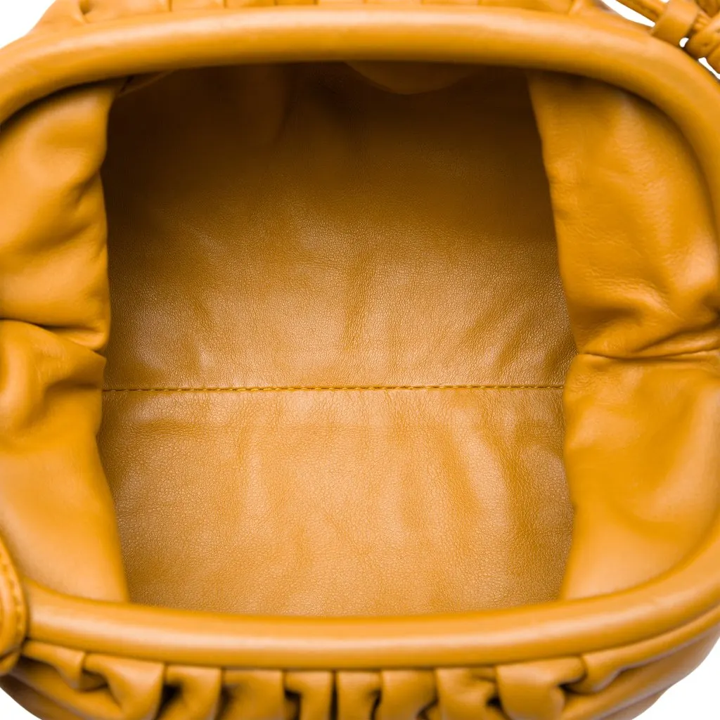 Bottega Veneta Lambskin The Mini Pouch Crossbody Brown Leather Very good - Model View