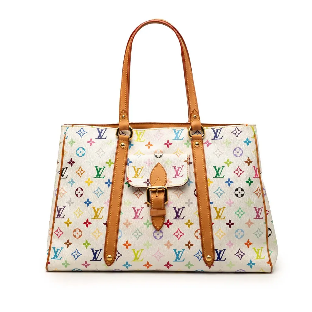 Louis Vuitton Monogram Multicolore Aurelia GM White Canvas Good - Front View