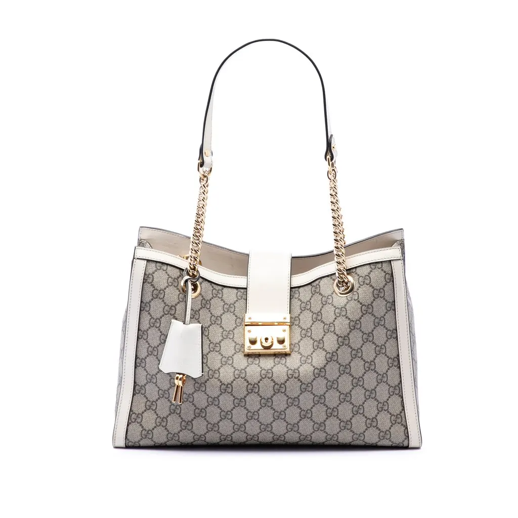 Gucci Medium GG Supreme Padlock Tote Beige Very good - Front View