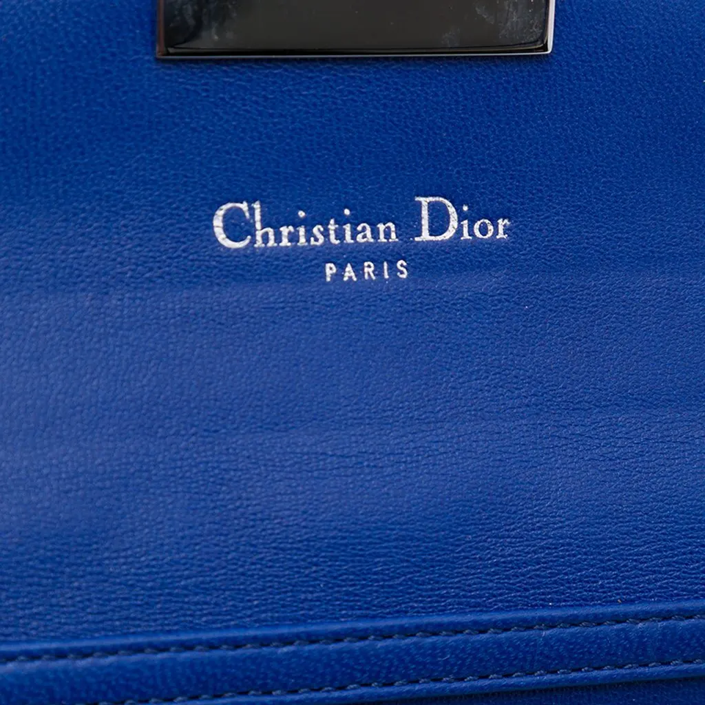 Dior Lambskin Cannage Miss Dior Promenade Wallet on Chain Blue Leather Very good - Box View