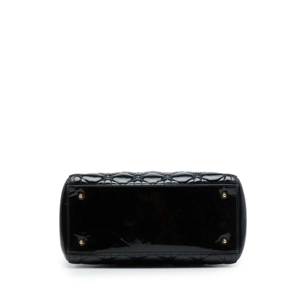Dior Medium Patent Cannage Lady Dior Black Leather Very good - Inside View
