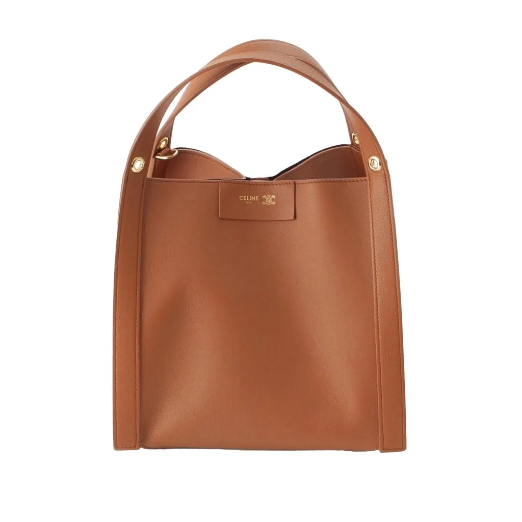 Celine Small Supple Calfskin Cube Satchel Brown Leather Very good - Front View
