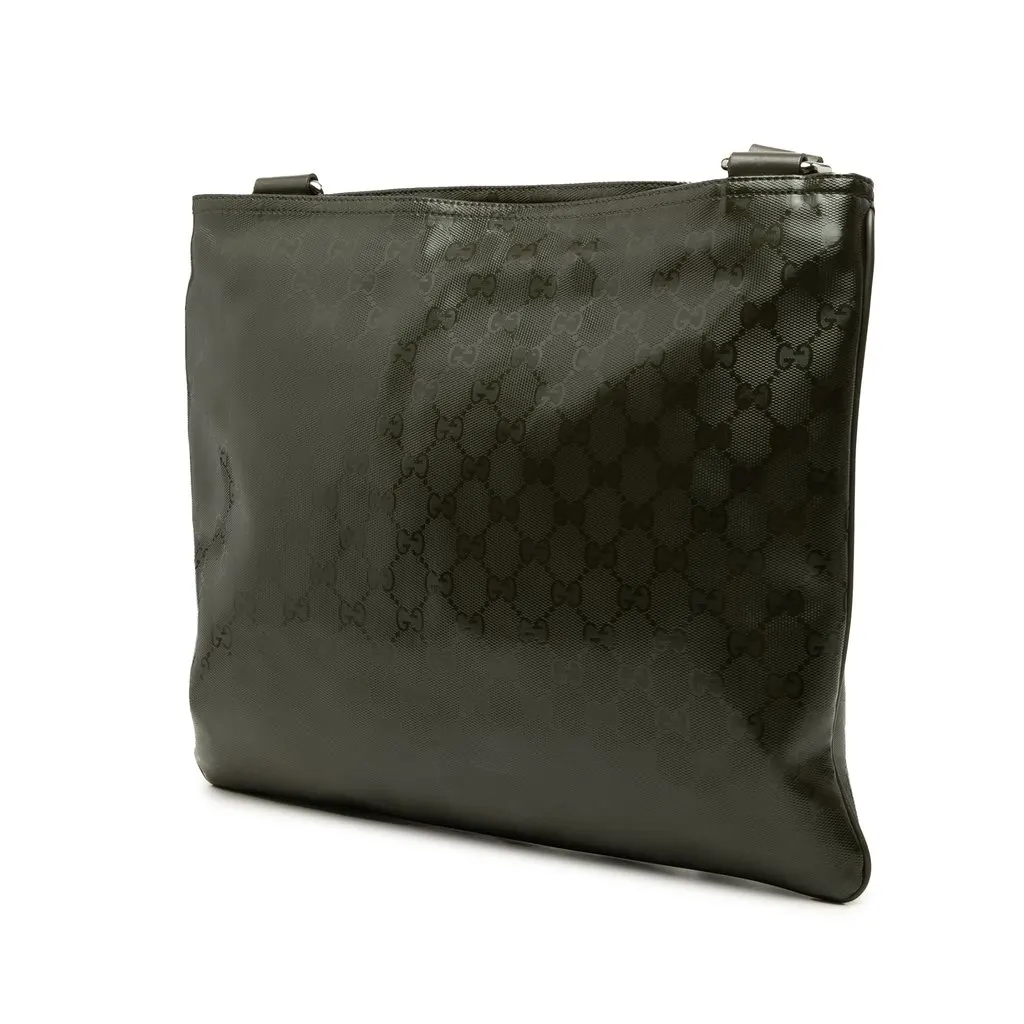 Gucci GG Imprime Crossbody Green Canvas Good - Back View