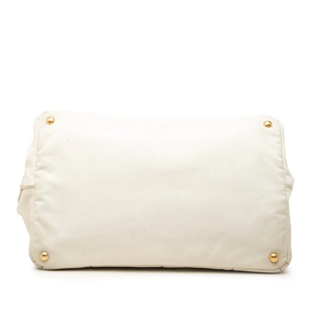 Prada Large Canvas Canapa Logo Tote White Canvas Very good - Inside View