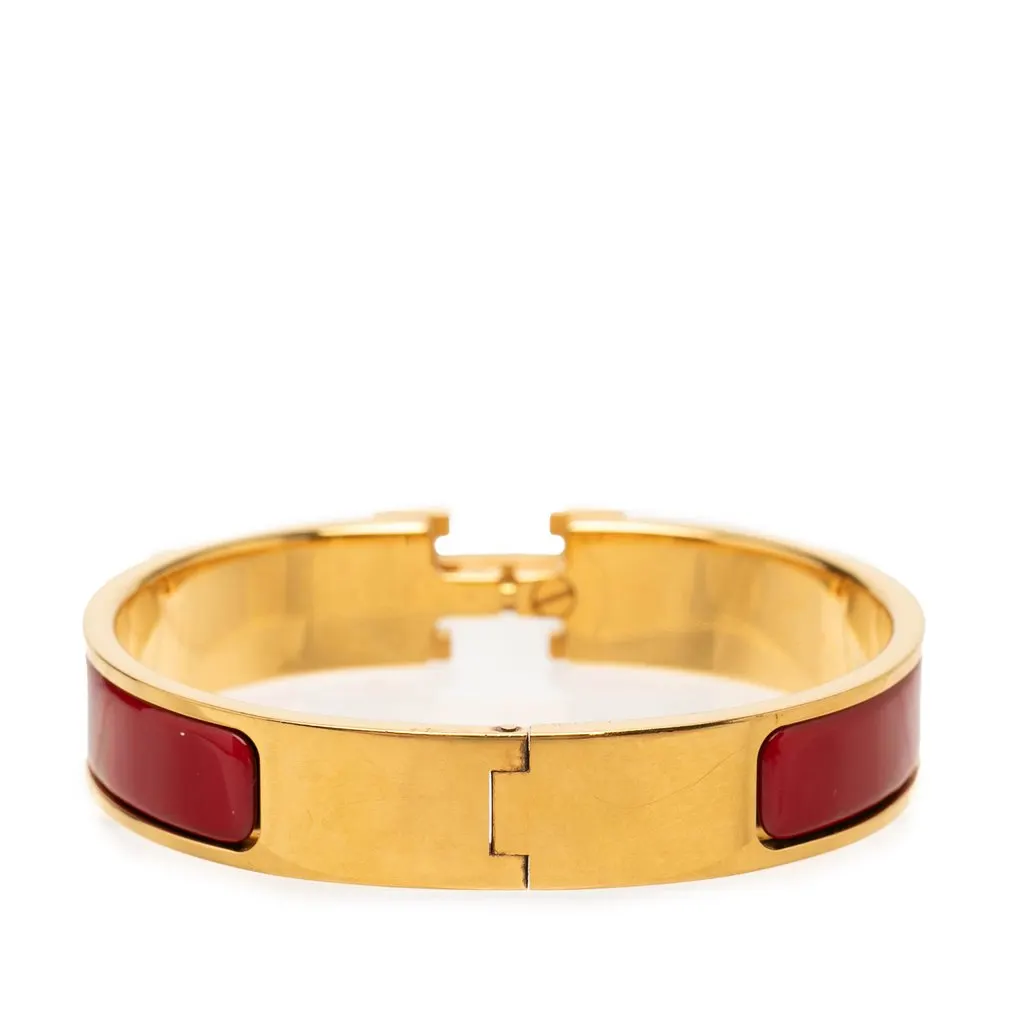 Hermès Narrow Enamel Clic H Bracelet PM Red Very good - Inside View