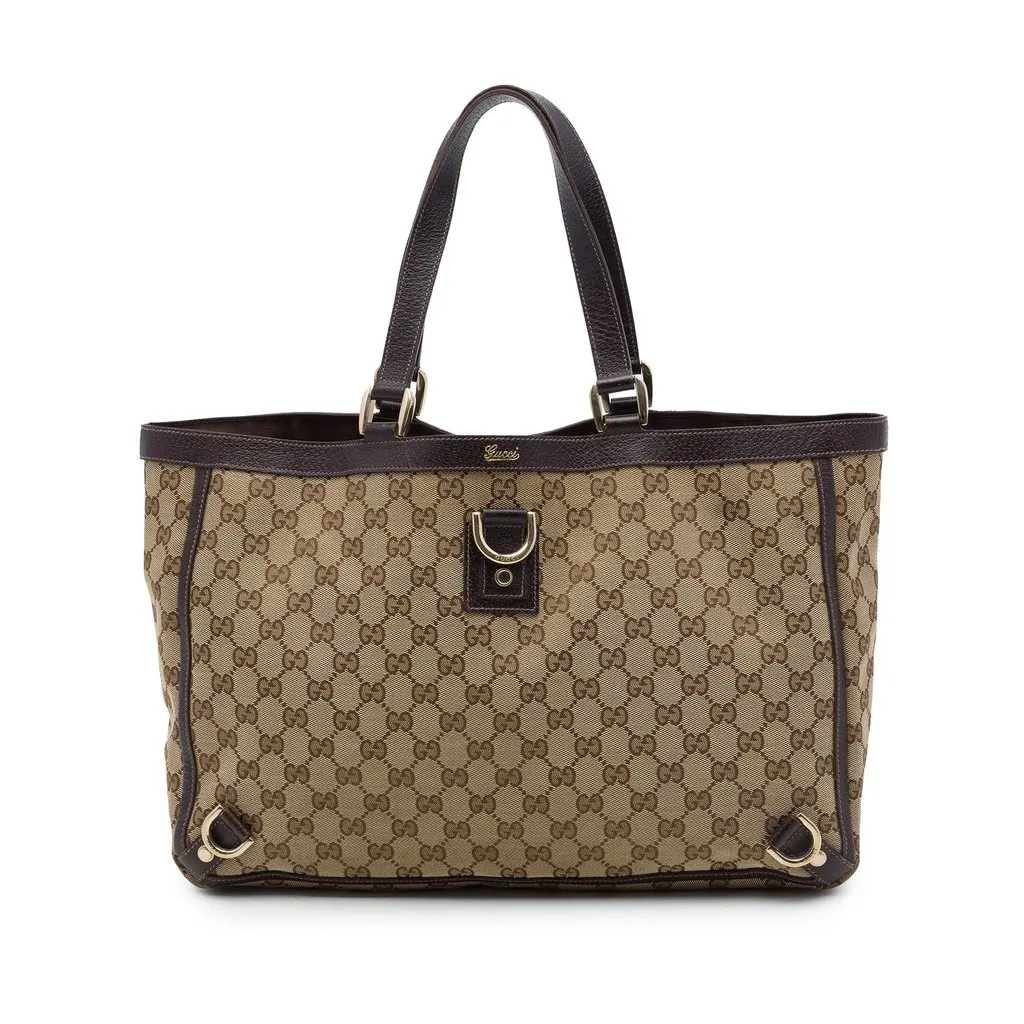 Gucci GG Canvas Abbey D Ring Tote Beige Canvas Very good - Front View