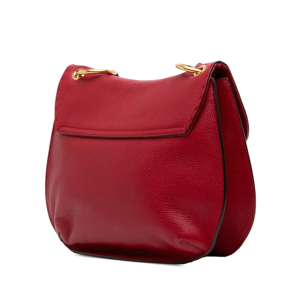 Gucci GG Marmont Calfskin Animalier Shoulder Bag Red Leather Very good - Back View