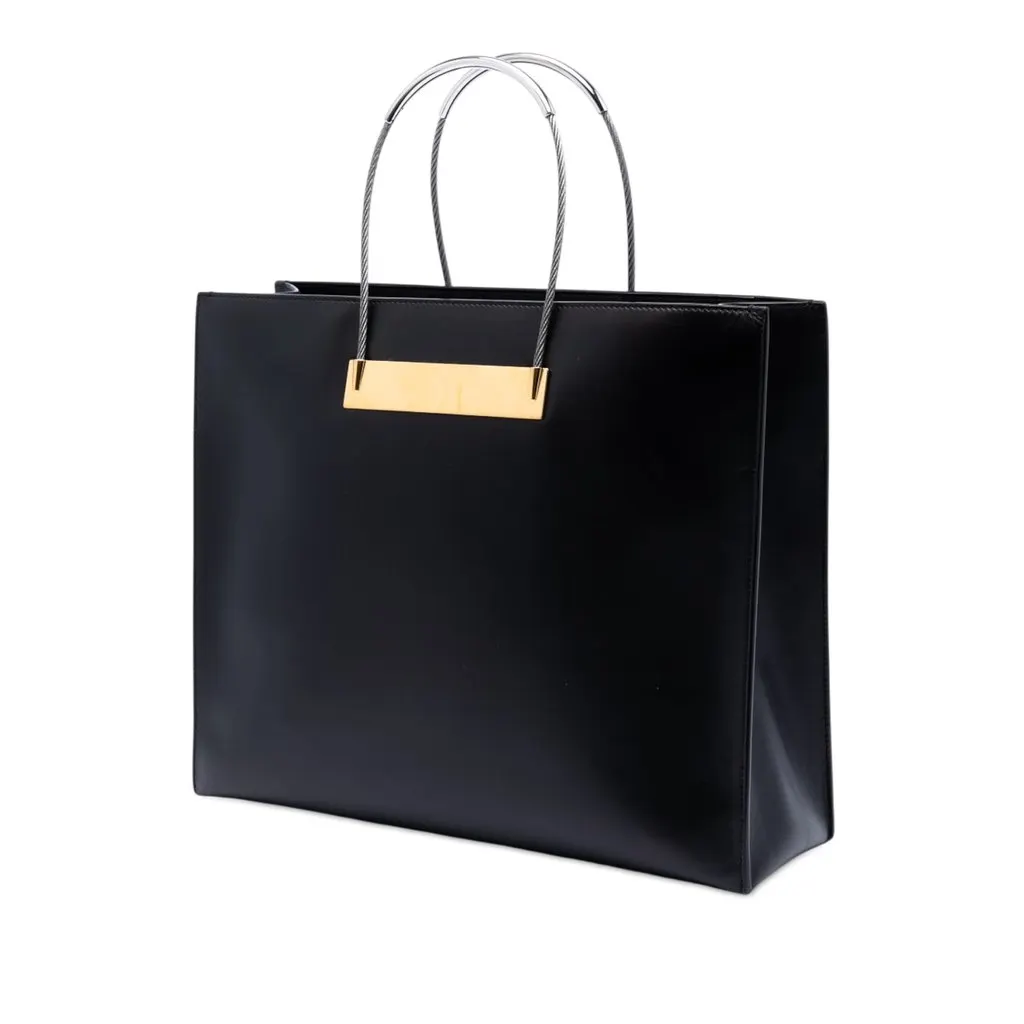 Balenciaga Small Leather Cable Shopper Tote Black Leather Very good - Back View