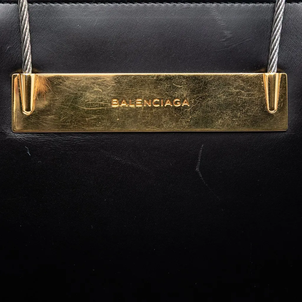 Balenciaga Small Leather Cable Shopper Tote Black Leather Very good - Box View