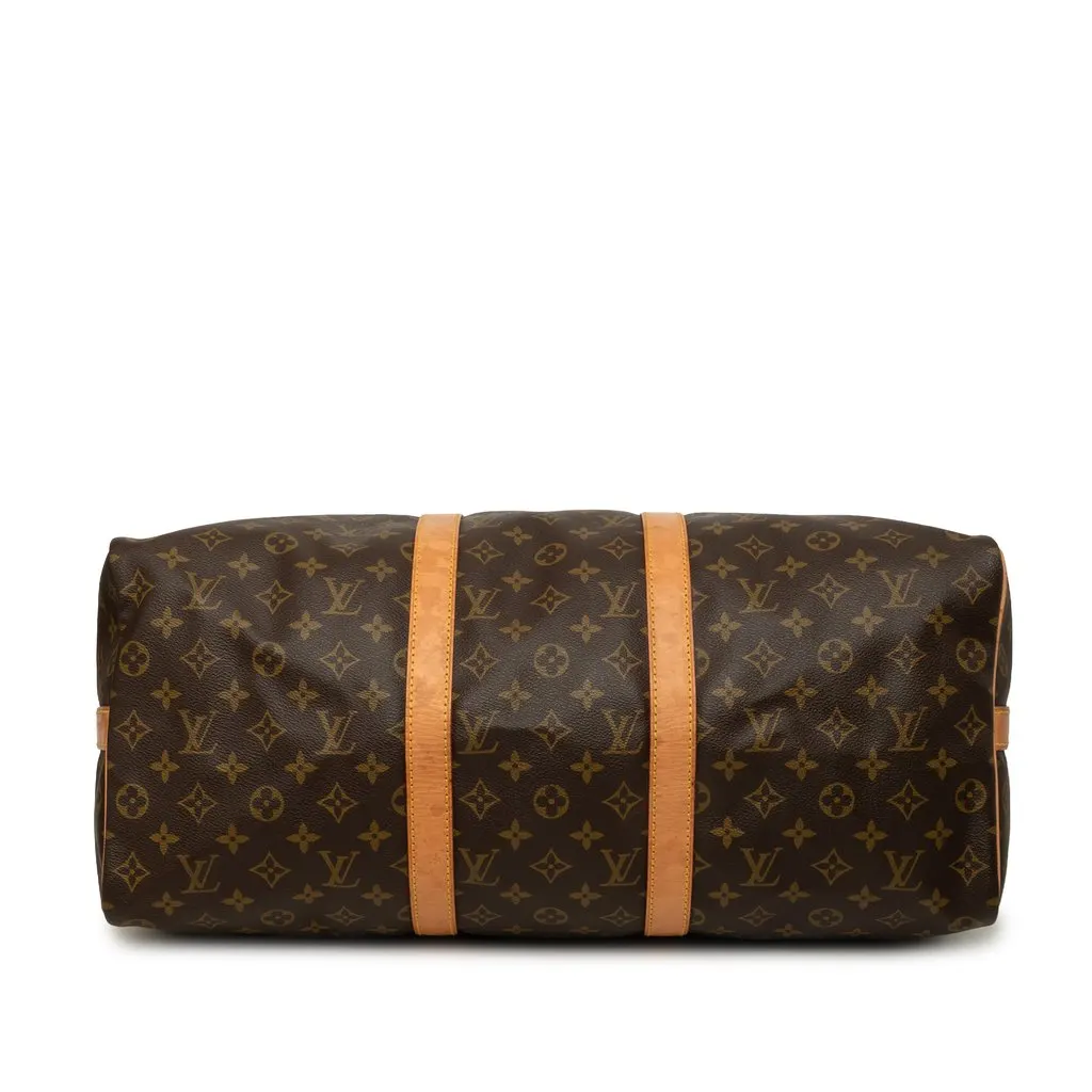 Louis Vuitton Monogram Keepall Bandouliere 50 Brown Canvas Good - Inside View