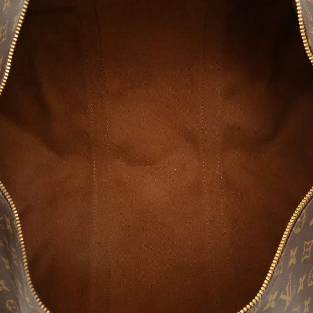 Louis Vuitton Monogram Keepall Bandouliere 50 Brown Canvas Good - Model View