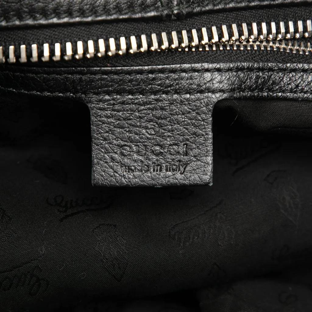 Gucci Medium Calfskin Bamboo Jungle Hobo Black Leather Very good - Box View