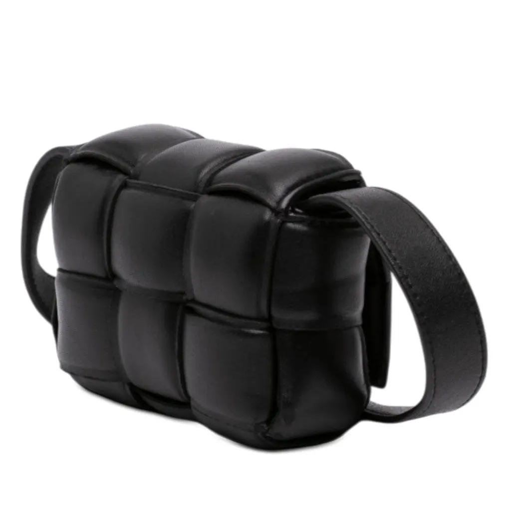 Bottega Veneta Candy Nappa Intrecciato Padded Cassette Crossbody Black Leather Very good - Back View
