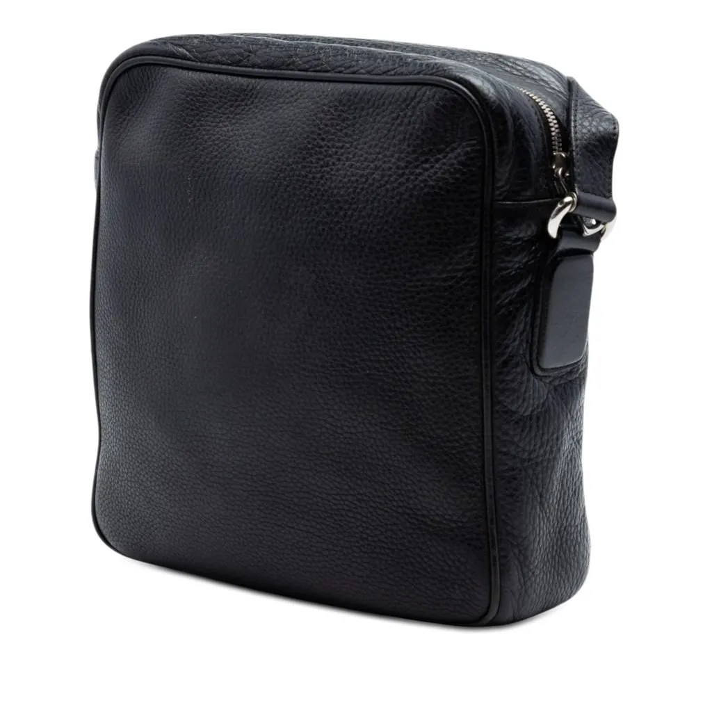 Gucci Medium Pebbled Calfskin Soho Messenger Bag Black Leather Very good - Back View