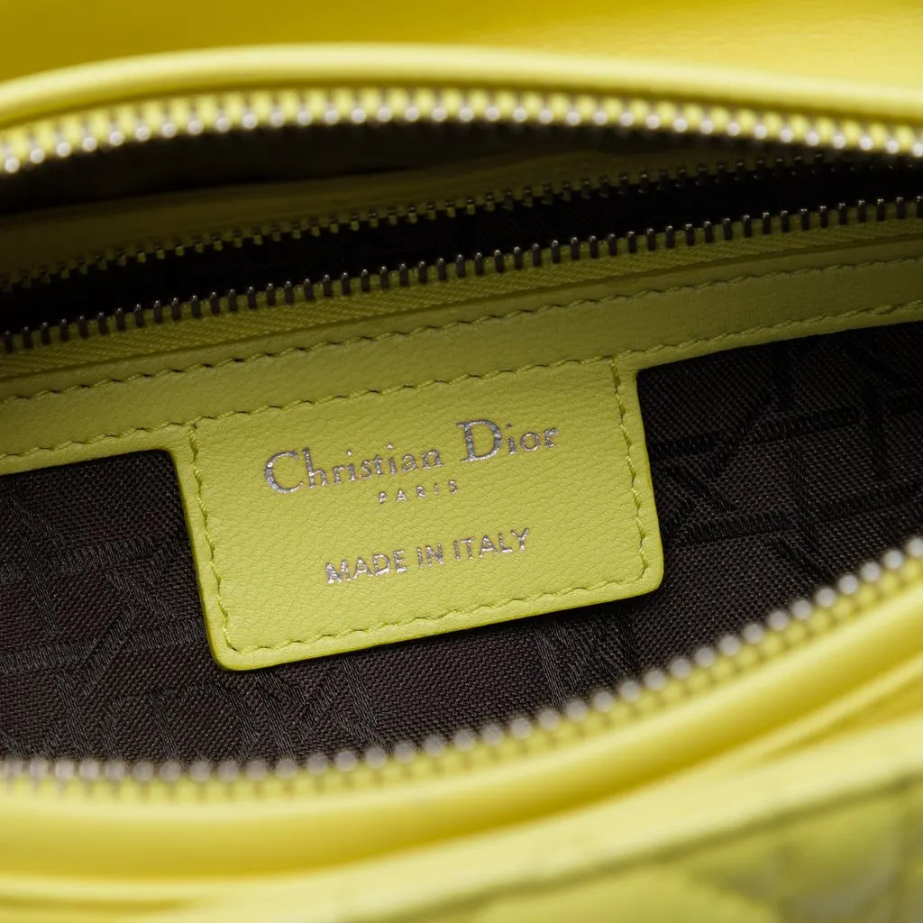 Dior Medium Lambskin Cannage Lady Dior Yellow Leather Very good - Box View