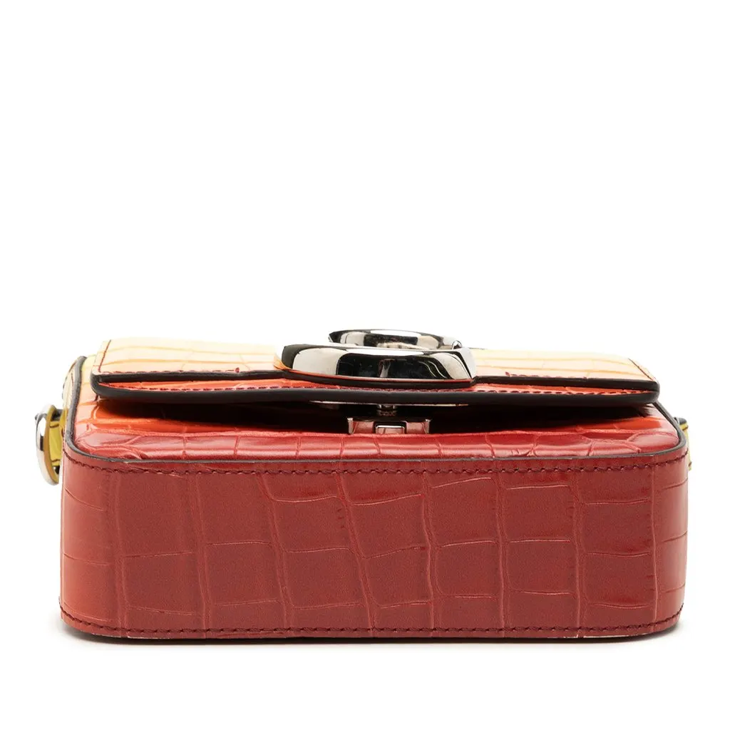 Chloé Mini Croc Embossed Ombre Calfskin C Satchel Yellow Leather Very good - Inside View