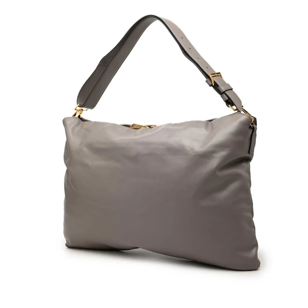 Miu Miu Soft Calf Cloud Hobo Brown Leather Good - Back View
