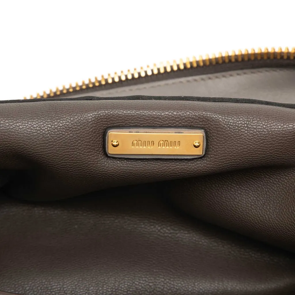 Miu Miu Soft Calf Cloud Hobo Brown Leather Good - Box View