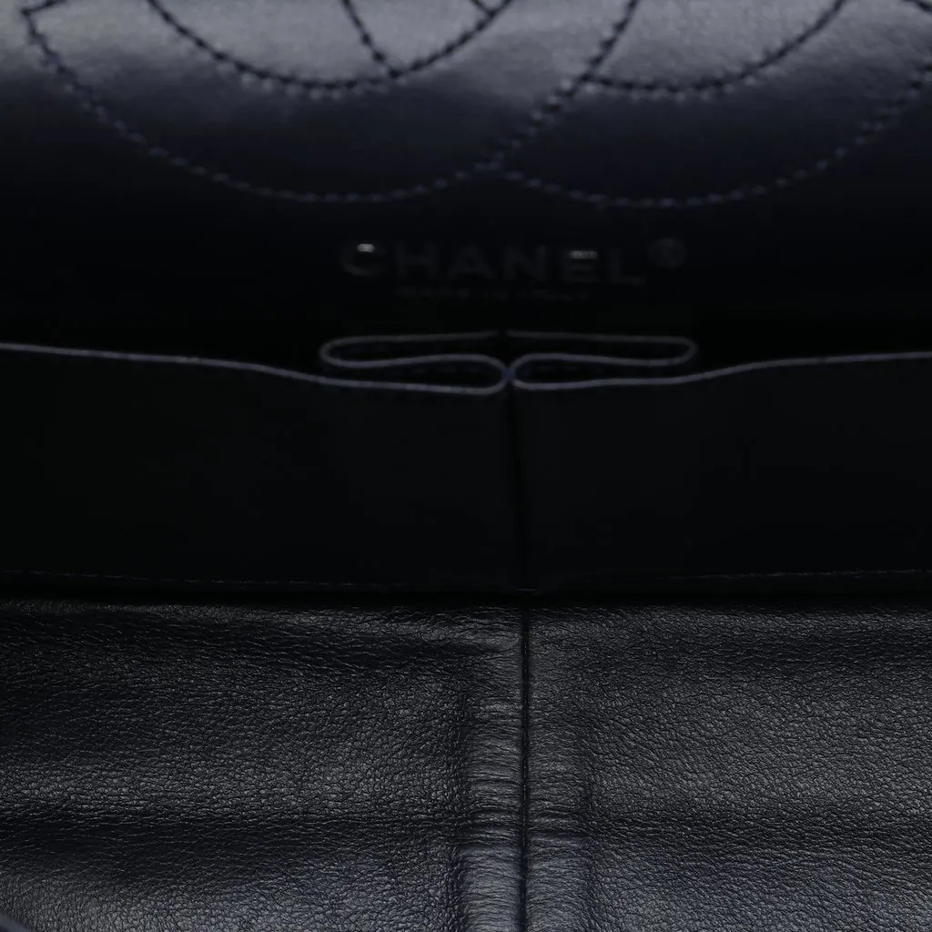 Chanel Quilted Aged Calfskin Reissue 2.55 Double Flap 226 Blue Leather Very good - Model View