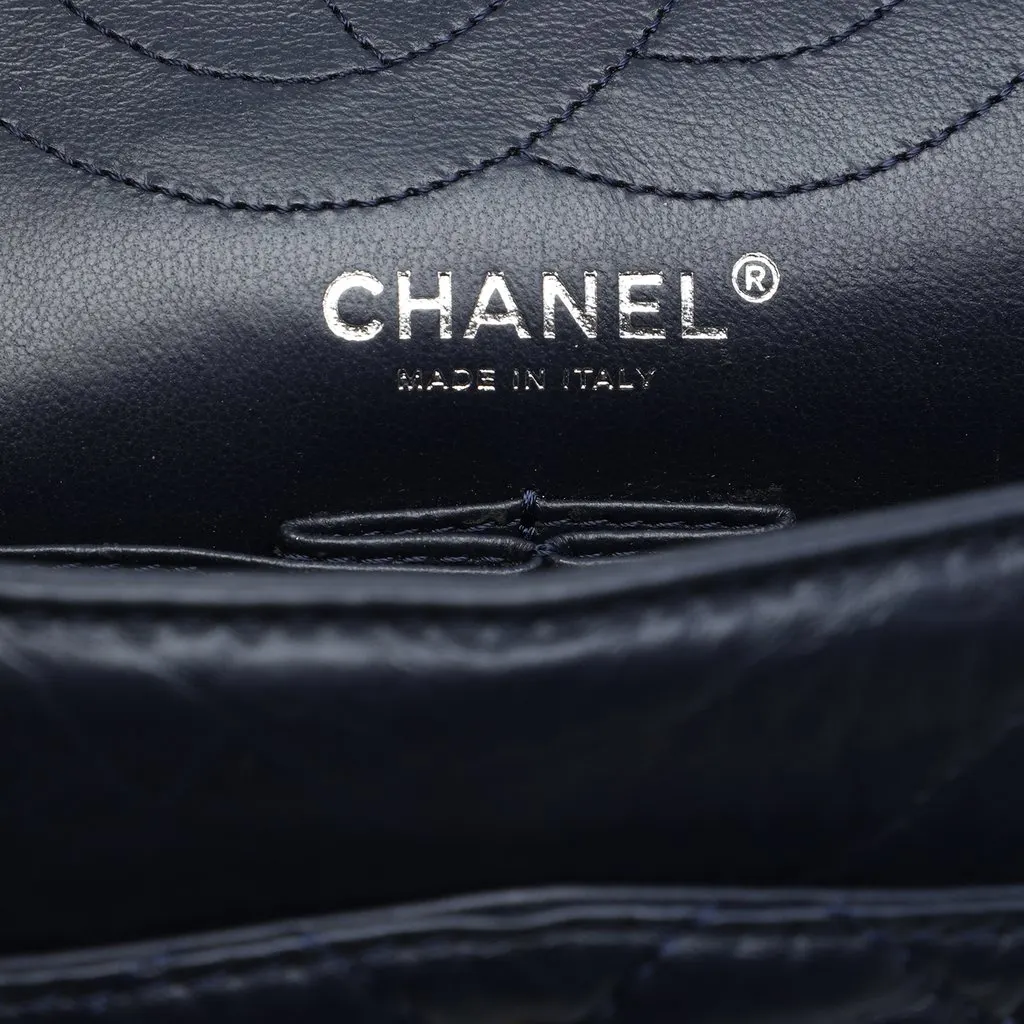 Chanel Quilted Aged Calfskin Reissue 2.55 Double Flap 226 Blue Leather Very good - Box View