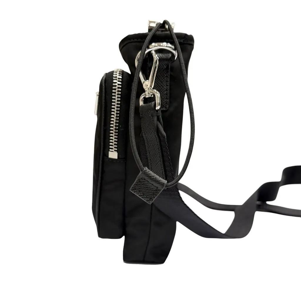 Prada Saffiano Trimmed Re Nylon Smartphone Case Black Very good - Back View