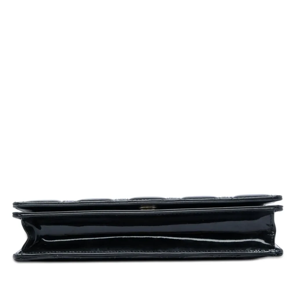Dior Patent Cannage Lady Dior Chain Convertible Clutch Black Leather Very good - Inside View