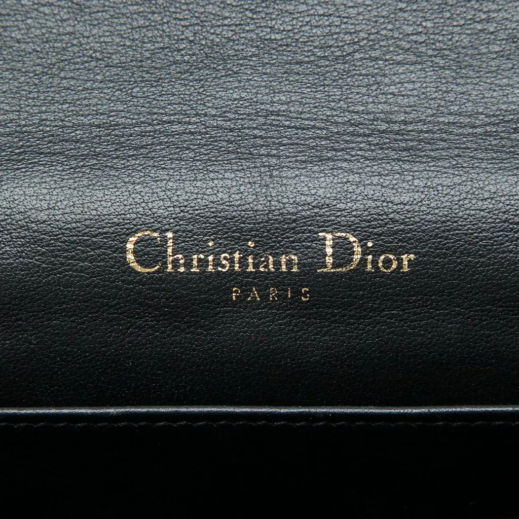 Dior Patent Cannage Lady Dior Chain Convertible Clutch Black Leather Very good - Box View