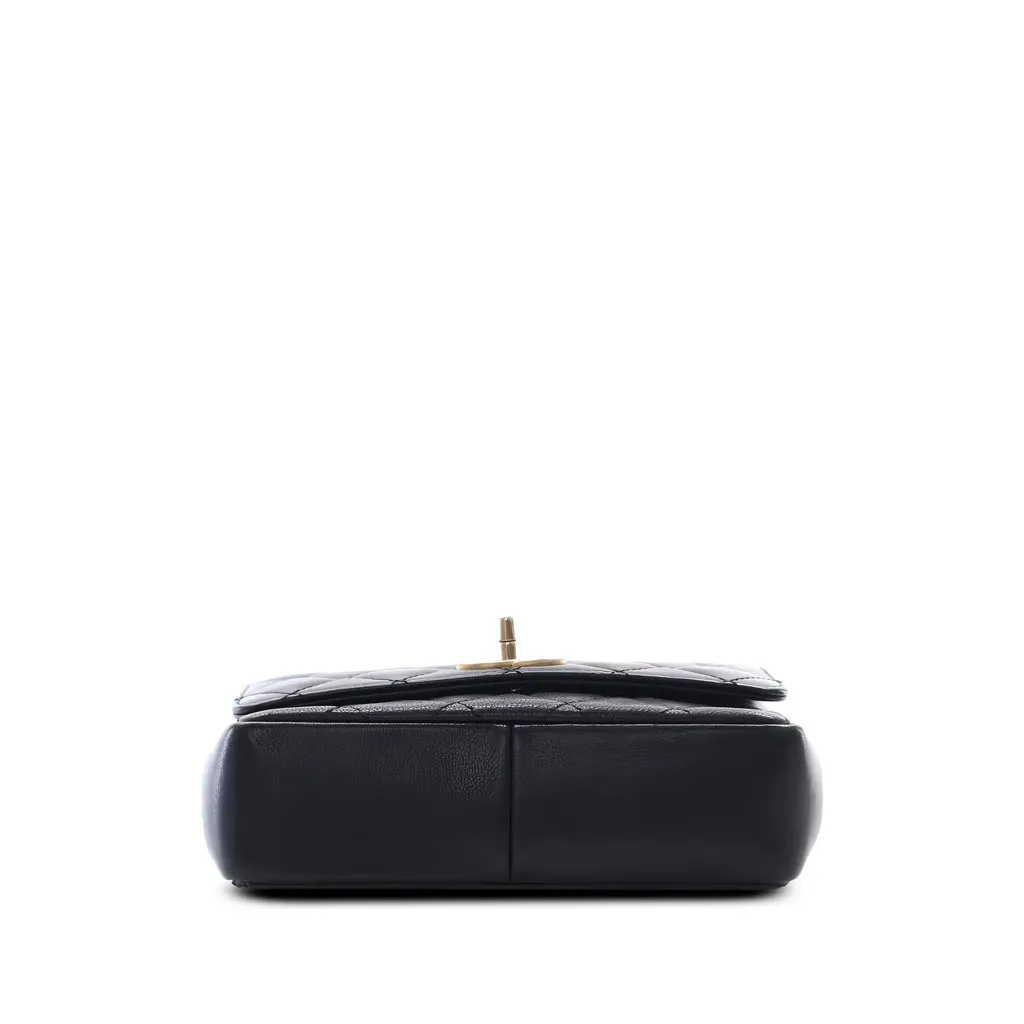 Chanel Small Quilted Lambskin Private Affair Camellia Flap Black Leather Very good - Inside View