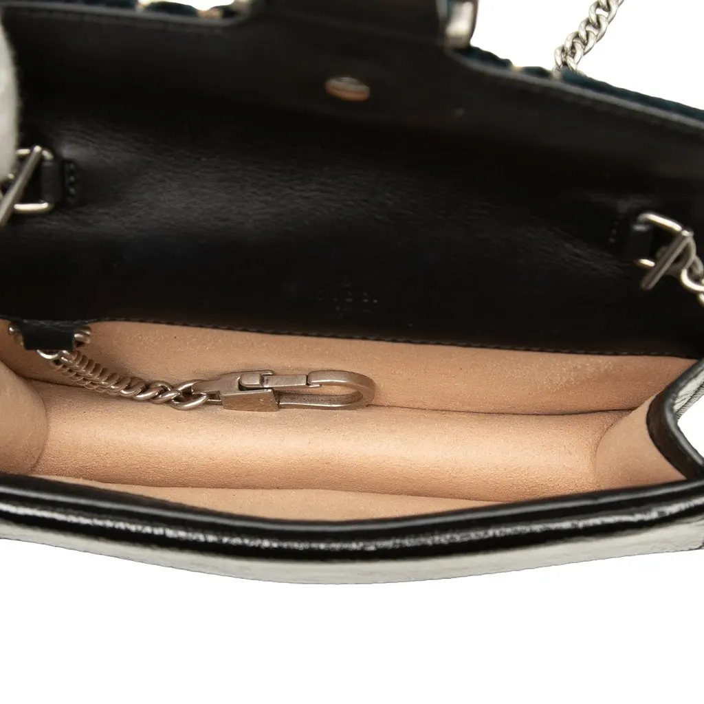 Gucci Mini GG Velvet Dionysus Crossbody Blue Velvet Very good - Model View