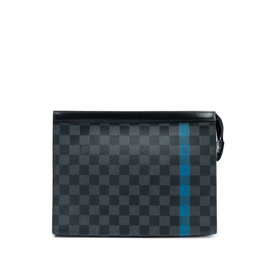 Louis Vuitton Damier Graphite Stripe Pochette Voyage MM Black Very good - Front View