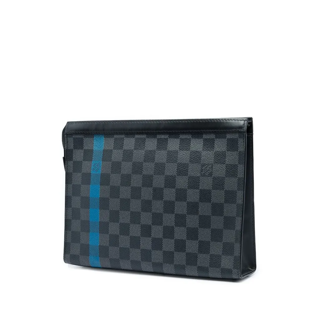 Louis Vuitton Damier Graphite Stripe Pochette Voyage MM Black Very good - Back View
