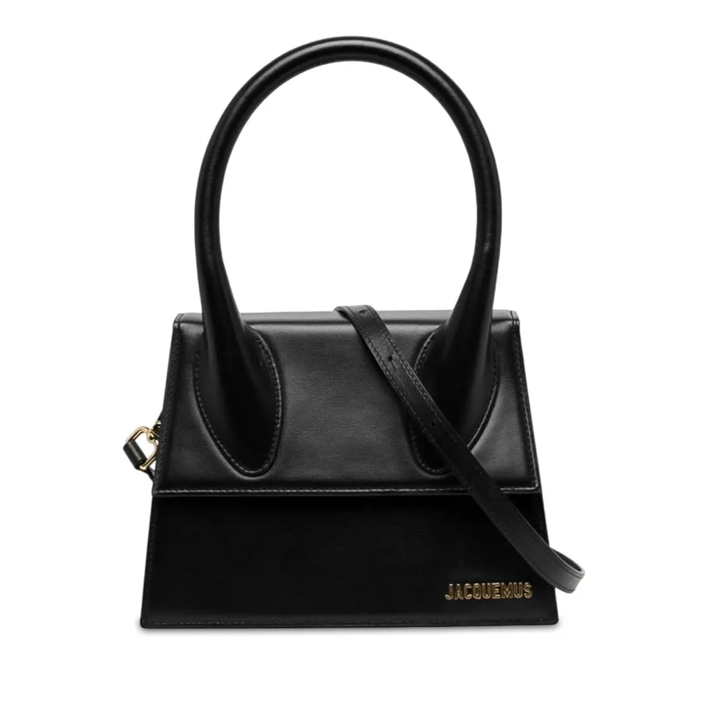 Jacquemus Smooth Calfskin Le Grand Chiquito Black Leather Very good - Front View