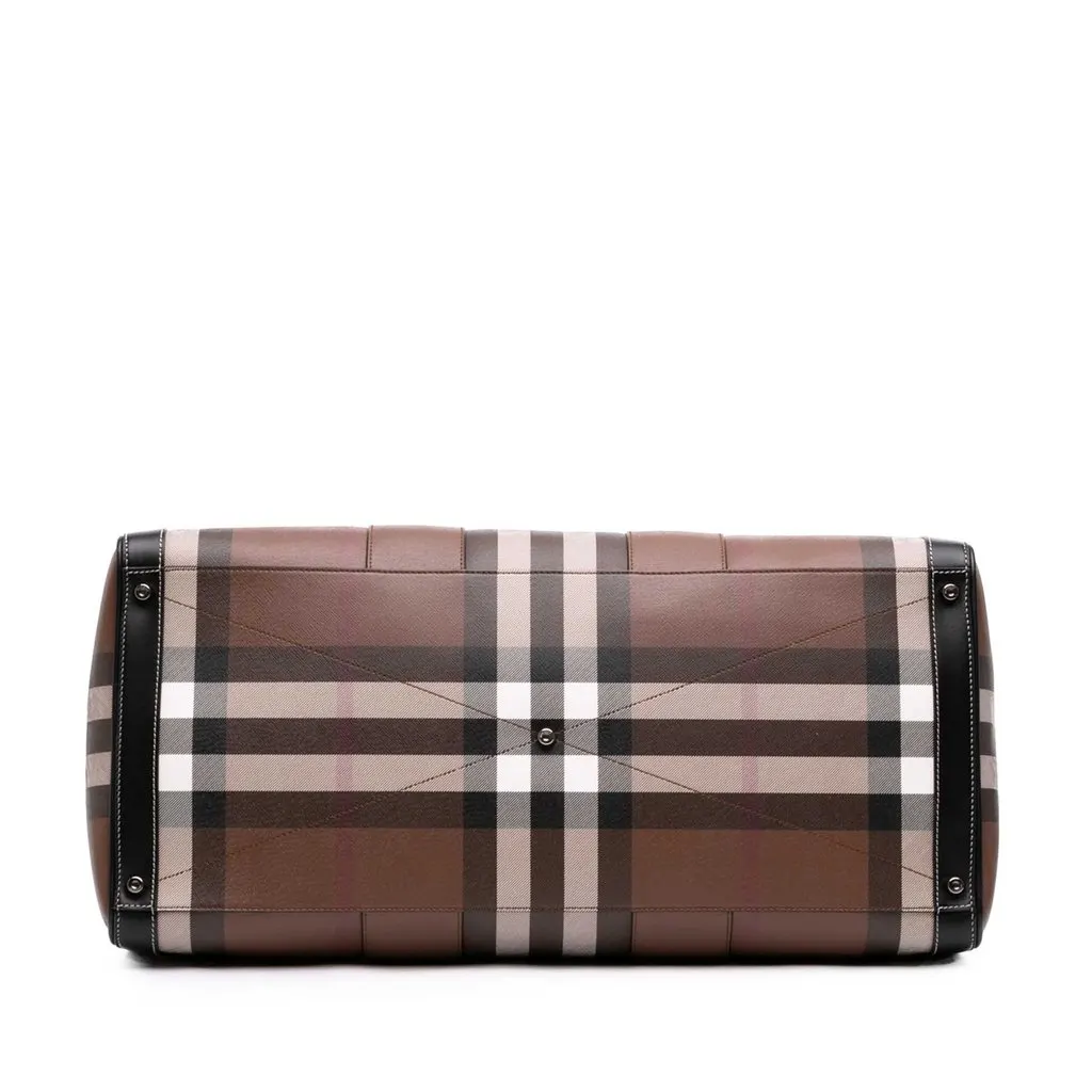 Burberry Giant Check Coated Canvas Travel Bag Brown Canvas Very good - Inside View