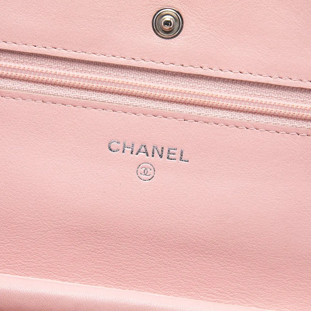 Chanel CC Caviar Wallet On Chain Pink Leather Very good - Box View