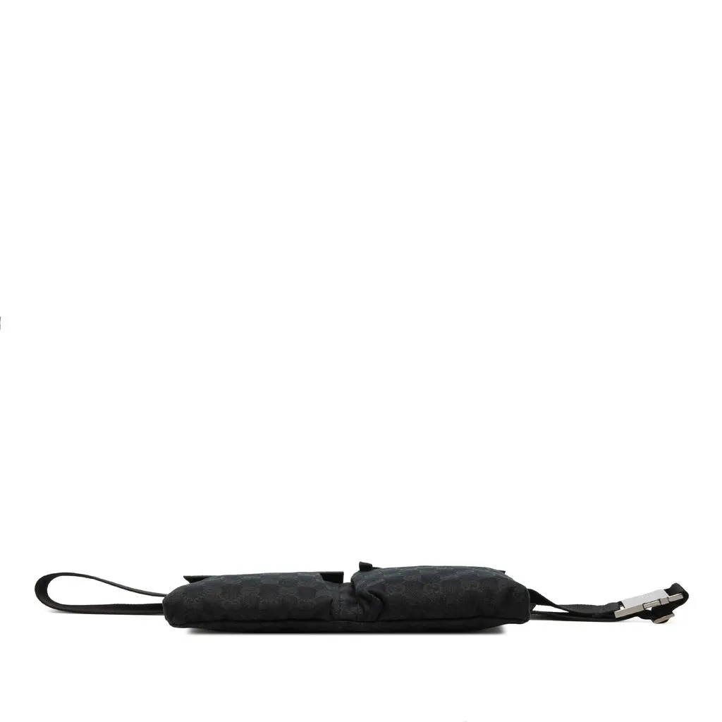 Gucci GG Canvas Double Pocket Belt Bag Black Canvas Good - Inside View