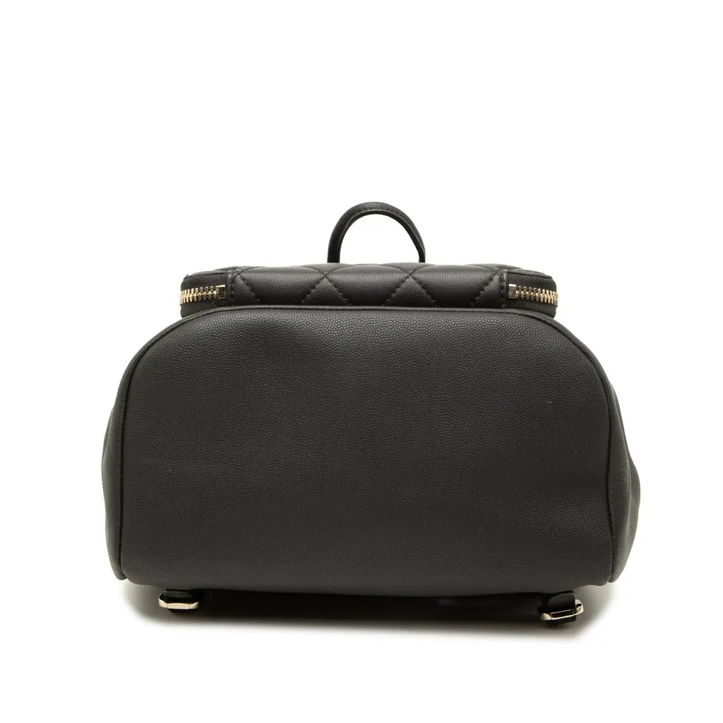 Chanel Caviar Business Affinity Backpack Black Leather Good - Inside View