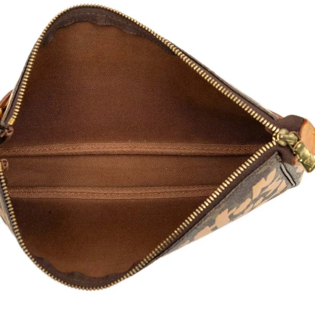 Louis Vuitton Stephen Sprouse Monogram Graffiti Pochette Accessoires Brown Canvas Good - Model View