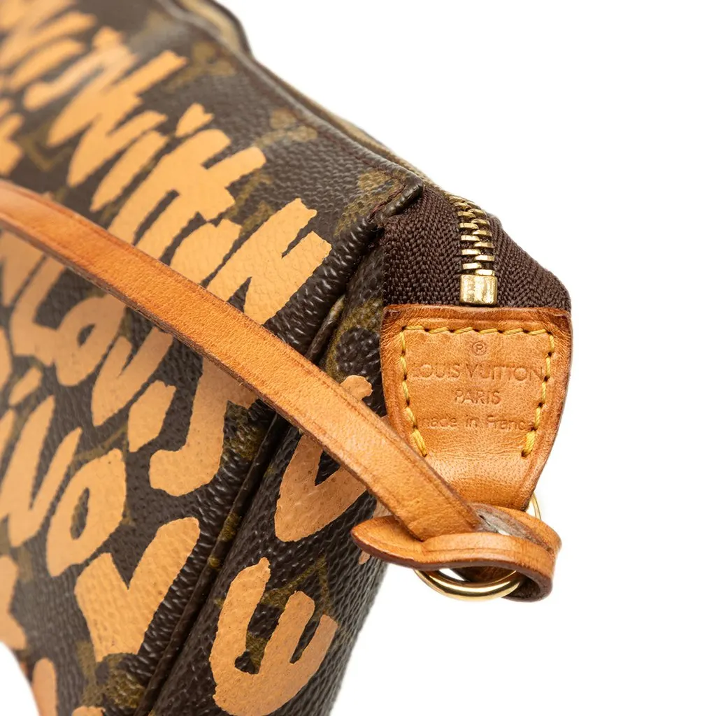 Louis Vuitton Stephen Sprouse Monogram Graffiti Pochette Accessoires Brown Canvas Good - Box View
